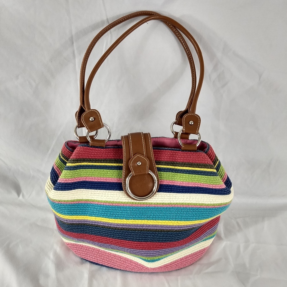 COLORFUL COTTON / PAPER TOTE HANDBAG